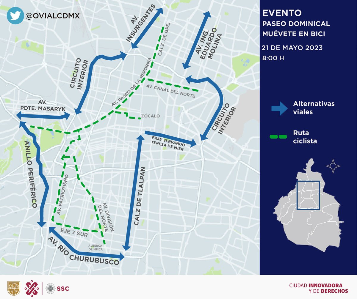 locatel_mx on Twitter "RT OVIALCDMX PrecauciónVial inicia Paseo