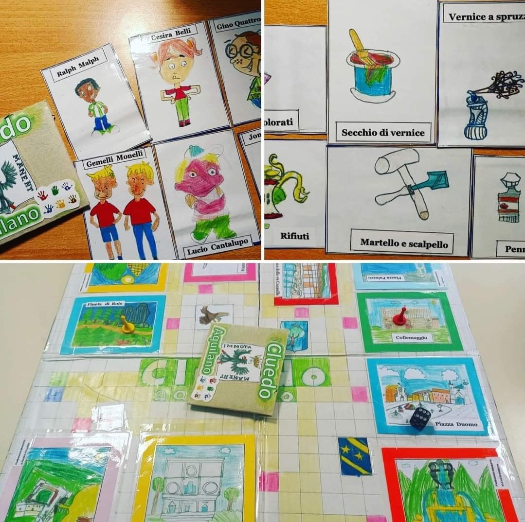 AqCarducci's tweet photo. La classe 2A della 🏫 Scuola Primaria “De Amicis” ha trovato un nuovo e interessante strumento per insegnare ai suoi 🧑‍🎓👩‍🎓 alunni quanto sia importante rispettare l’ambiente e condannare qualunque atto di 🧨 vandalismo:

♦️CLUEDO AQUILANO ♦️ https://t.co/1r5ZNMUb8O