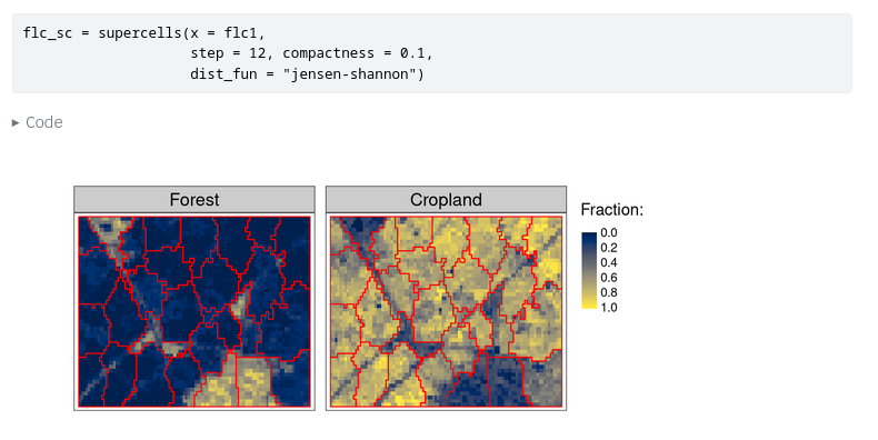 jakub_nowosad's tweet image. Check out the second blog post in the series on the supercells package!
Learn about merging similar adjacent supercells into larger regions using unsupervised approaches like k-means and SKATER.
Link: buff.ly/3Wk2w69
#rstats #rspatial #spatialclustering