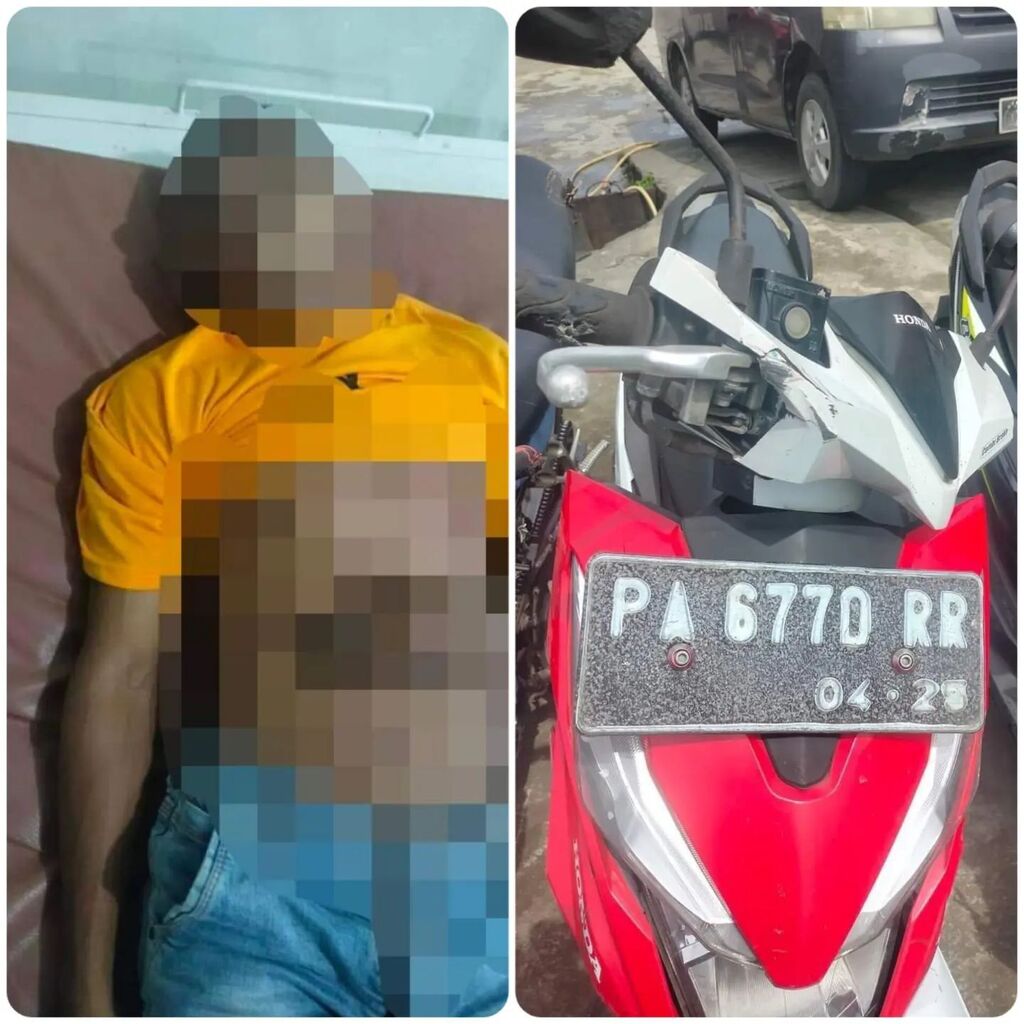 jayapura_'s tweet photo. Pria pengendara sepeda motor Honda Beat dengan plat nomor PA 6770 RR yang mengalami kecelakaan tunggal pada Sabtu 20 Mei 2023 pagi di depan Pos Terpadu Jembatan Merah Holtekam sudah ditemui oleh keluarganya..
.
#IKKJ #IKKJS #infopapua #infojayapura #inf… https://t.co/eRQshjEGzU https://t.co/6EcjzQOxO0