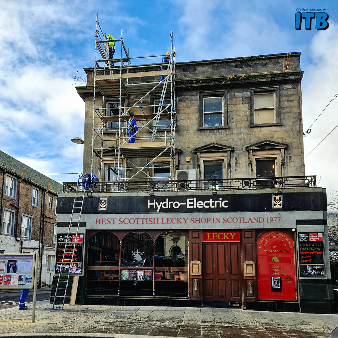 In a bold change, work has begun to turn Hootananny back into the Hydro-Electric shop. ⚡

Owner Kit Fraser said 'I heard on the telly that there's a pan of cash in electricity, so I'm all over that like a pigeon on a cost-of-living crisis.'💰
#CostOfLivingCrisis #invernessevents