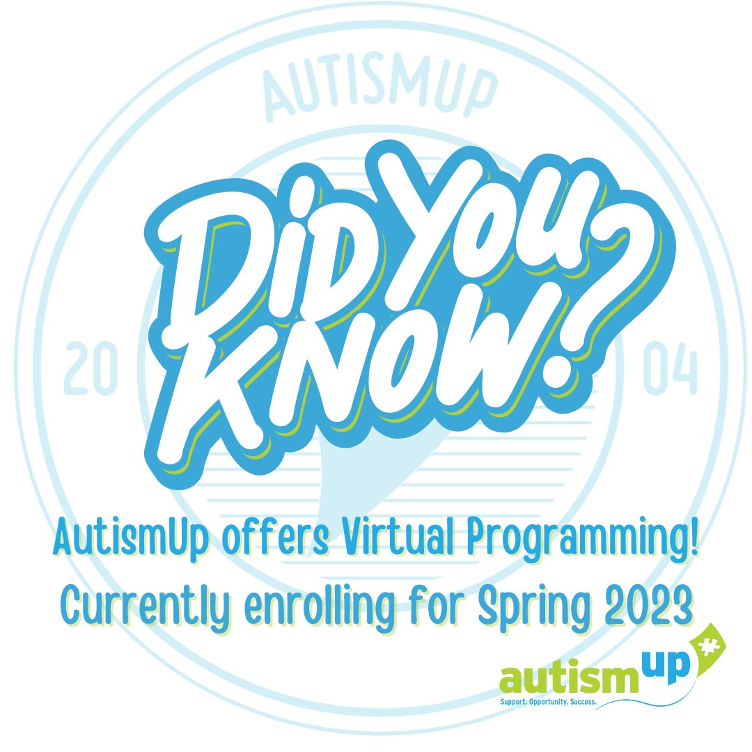 Today we are featuring our partner provider AutismUp Gain insights, connect with a supportive community, and join from the comfort of your home. Register now! #AutismUp #VirtualClasses #AutismAwareness
