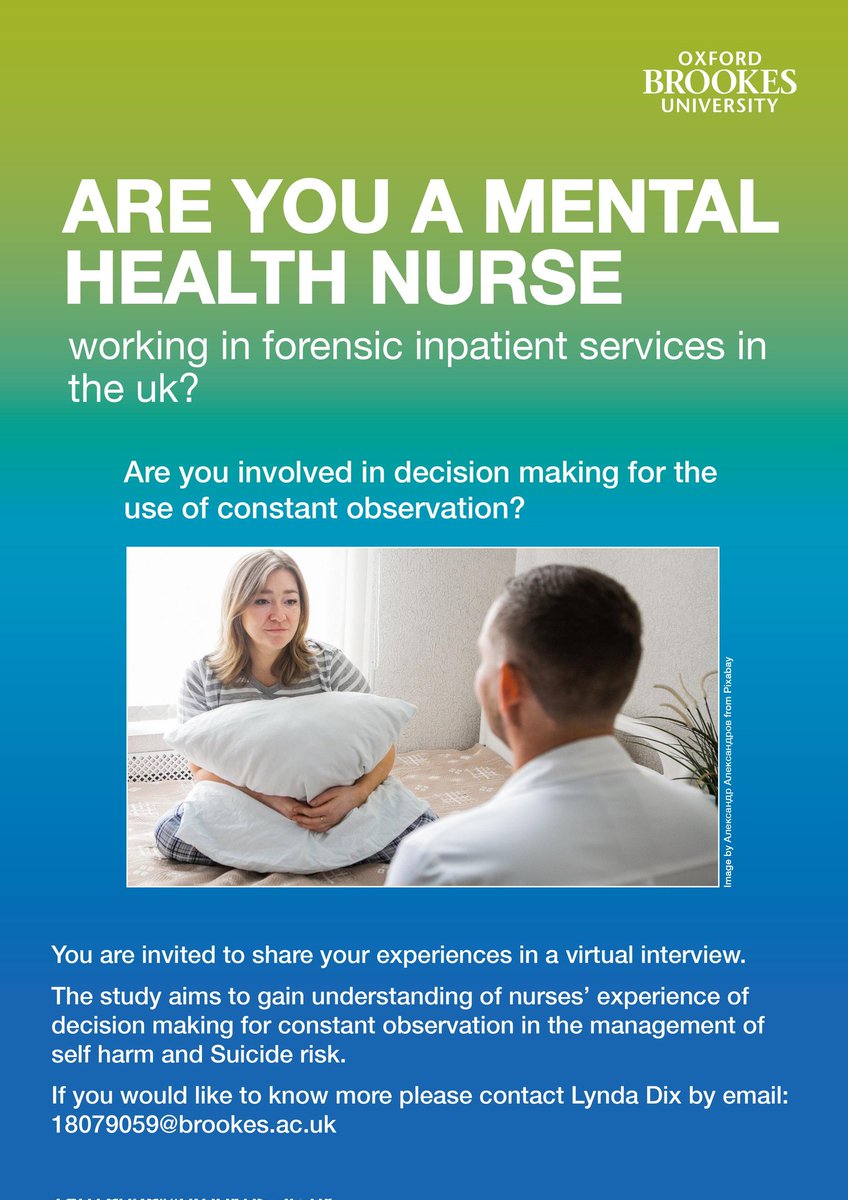 Sharing my research study again for those who may have missed it. Would love to hear from mental health nurses working in forensic / secure settings. Please share with anyone you think may be interested. I can email the research poster if it is easier for sharing.