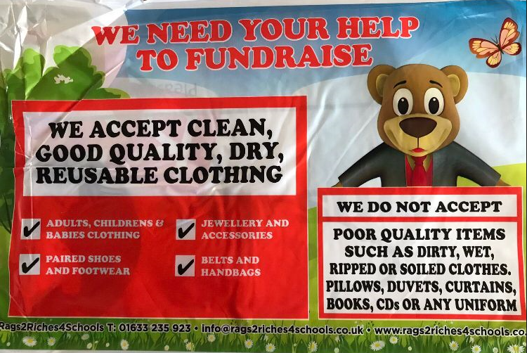 fouroaksprimary's tweet photo. The PTA's 'Rags2Riches' bag drop is tomorrow - please bring your bags to the Junior outdoor classroom clearly labelled with 'FOPS'. Our bags will be picked up on Tuesday.
'Rags2Riches' will pay our school 40p per kilo- so this could be a big fundraiser for us if we all take part. https://t.co/GVAP1rl8K9