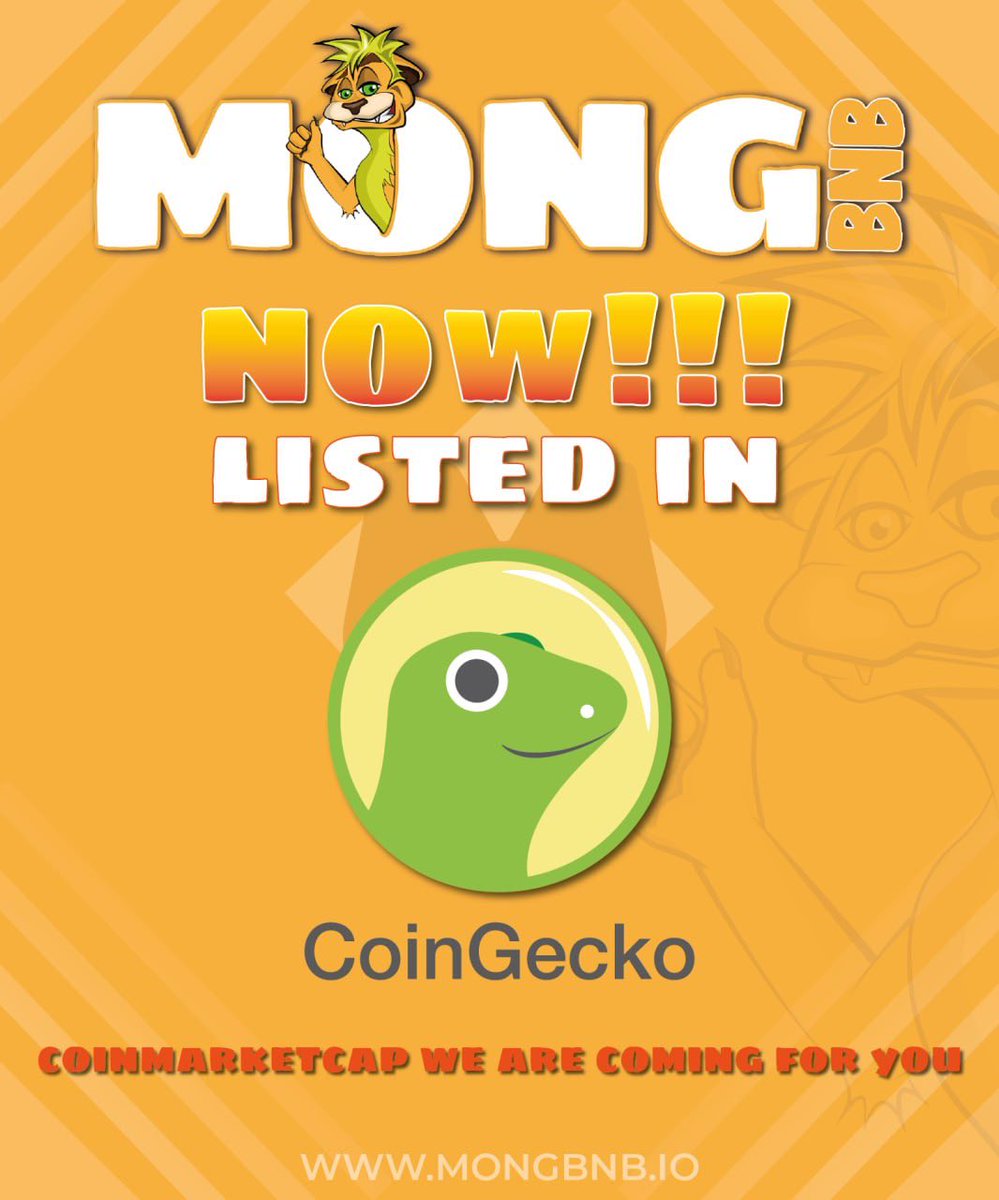 $mongbnb listed in <a href="/coingecko/">CoinGecko</a> 

Add to watchlist and comment how much you love us 🫡

coingecko.com/en/coins/mongb…

#meme #bsc #gem