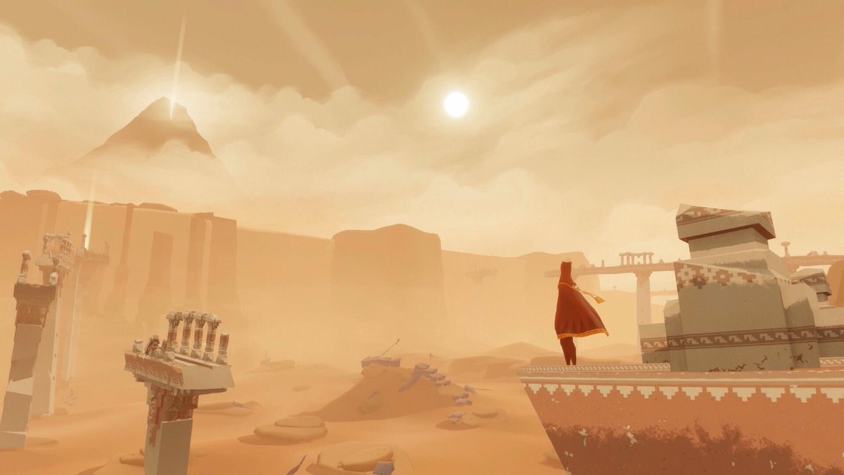 TheOikosGame's tweet photo. The sweeping vistas in #Journey create a curiosity within the player, enticing them to explore the desert landscapes rich with sand dunes, ruins, &amp; temples, each crafted with incredible attention to detail.

#GameDesign #GameArt https://t.co/JVRlsiXdoI