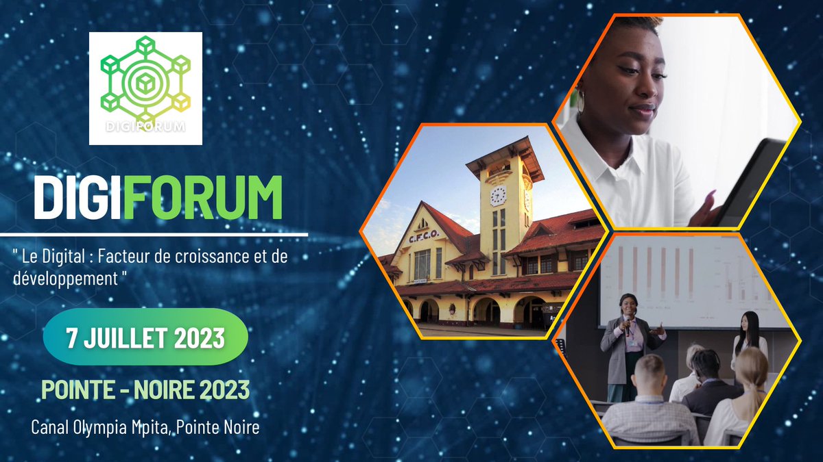 Digiforumcg's tweet photo. 🚨À tous les amateurs de digital !
🚨RDV au DigiForum 1ère Édition 🚨
🗓️ 7 juillet 2023
📍Canal Olympia Mpita PNR
Thème «Le Digital : Facteur de croissance et de développement »
Inscription GRATUIT sur https://t.co/FywOpQAr5V
#Digiforum #Digiforum23 #DigitalCongo https://t.co/oIWXsSvIPM
