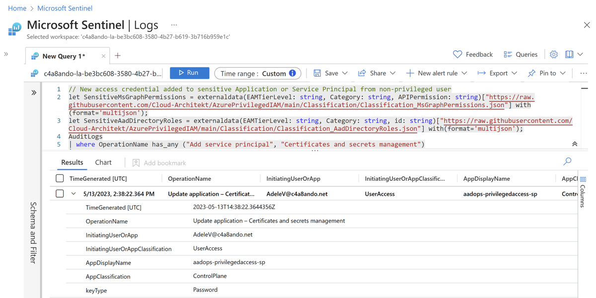 Preparing and rehearsal of my upcoming #ExpertsLiveNL session about #AzureAD #WorkloadIdentities. There will be many live demos! I'm also working on #KQL sample queries to show benefits of using entity enrichment (classification by #EnterpriseAccessModel) to #MicrosoftSentinel.