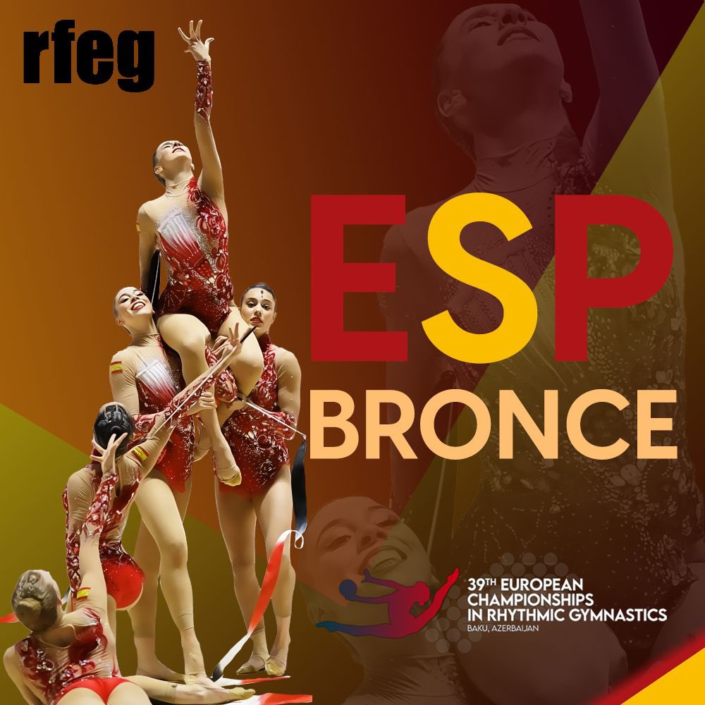 RFEGimnasia's tweet photo. | 🌍 CAMPEONATO DE EUROPA GIMNASIA RÍTMICA |

¡BROOOOONCEEEEE! 🥉🥉🥉🥉🥉

🔊 El conjunto senior logra la medalla de BRONCE en la final de cintas y pelotas.

¡ENHORABUENA! 

#Baku2023 #TeamESP https://t.co/0gdyQF6WrK