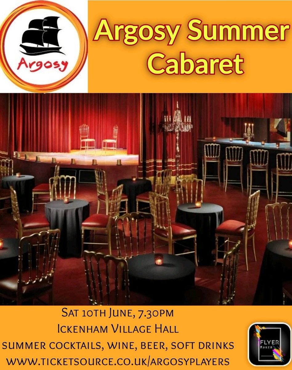 Tickets are now on sale for our Summer Cabaret Evening ticketsource.co.uk/argosyplayers