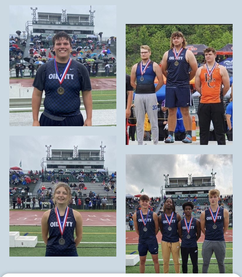 Congratulations to our Oilers heading to Shippensburg for the State Meet!   <a href="/charlie_motter/">Charlie Motter</a> 🥇 Javelin, <a href="/CrockerCam/">Cam Crocker</a> 🥇 Discus, Baine Snyder 🥈Pole Vault, &amp; our Boys 4x100 Relay 🥈💪💯 <a href="/IsaiahR68690395/">Isaiah Robinson</a> <a href="/Jacobhornbeck30/">Jacob</a> <a href="/KnoxEthen/">Ethen knox</a> and De’Vaughn Griffin!