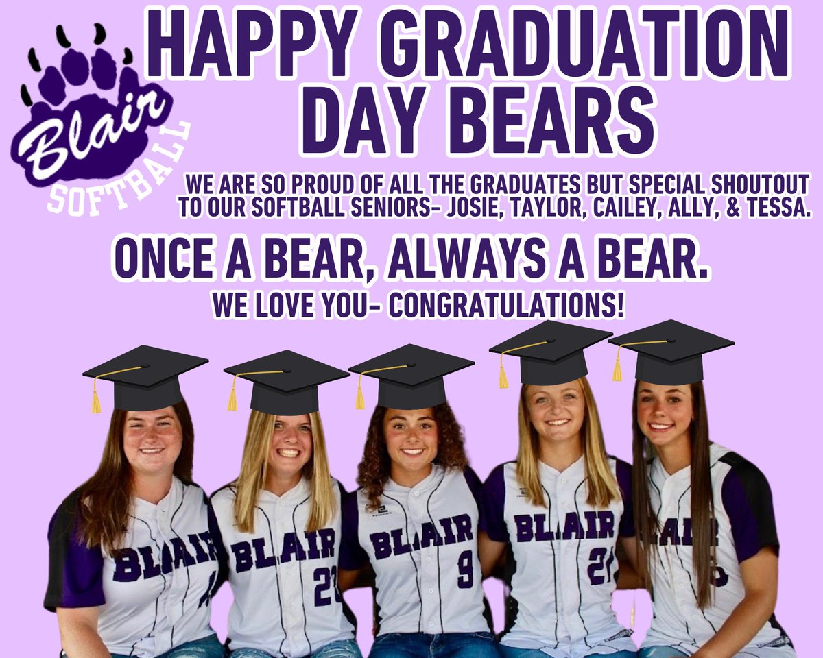Happy Graduation Day Bears💜🖤🐻 <a href="/BHSBlair/">Blair High School</a>