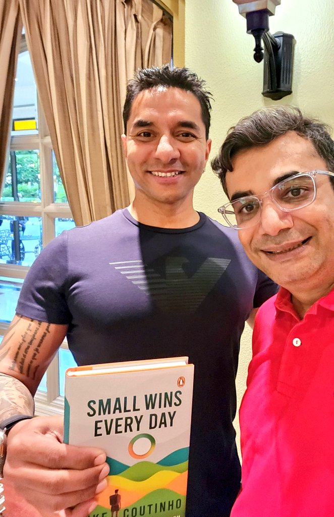 Attended @LukeCoutinho17's book launch for 'Small Wins Every Day.' Truly inspired by his incredible humility and vision to change the world. His new book radiates positivity and actionable insights. #SmallWinsEveryDay is a testament to his genius. @GOQii