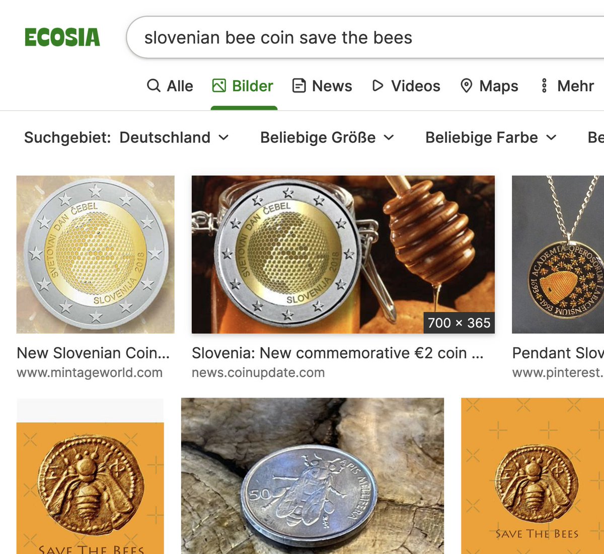 #WOW! Seen this?

THANK U for #inspiration ☑️🐝@BeeAsMarine:
Just #discovered ecosia.org/images?q=slove…

#Slovenia has #supercool #BEE #euro #coins.

#collectors HELP the #POLLEN COLLECTORS too!
SO easy:

😉👍🐝 change.org/p/linkedin-let…

@ecosia #twlz #generationrestoration #čebele