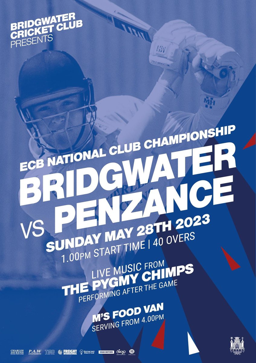 Bridgwater CC (@bridgycc) on Twitter photo Bank Holiday Sunday Plans ➡️ Sorted ✅
🏏Join us as our journey to Lords continues in the National Club Championship, against <a href="/PenzanceCricket/">Penzance Cricket Club</a>
☀️+🍺+🍔+🎸 The Sun is shining, the Bar is open, delicious food from our friends at M's Food Van and the Pygmy Chimps are performing! Bank Holiday Sunday Plans ➡️ Sorted ✅
🏏Join us as our journey to Lords continues in the National Club Championship, against <a href="/PenzanceCricket/">Penzance Cricket Club</a>
☀️+🍺+🍔+🎸 The Sun is shining, the Bar is open, delicious food from our friends at M's Food Van and the Pygmy Chimps are performing!