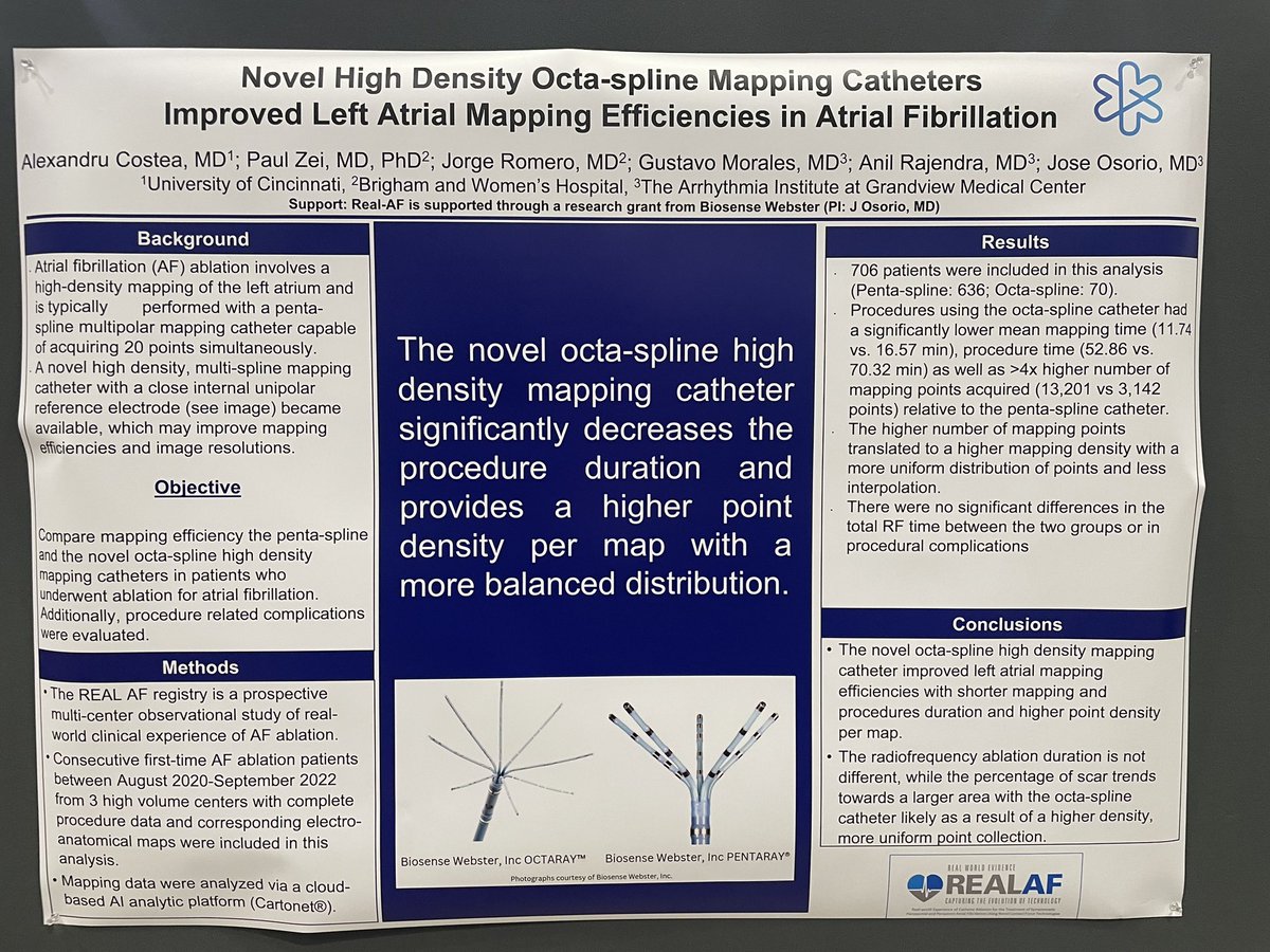 Heart Rhythm Clinical Research Solutions (@hrcrs_ep) on Twitter photo Come check out poster #34 at #HRS2023 today and learn about #REALAFRegistry operators experience using a novel octa-spline high density mapping catheter. <a href="/josoriomd/">Jose Osorio</a> <a href="/paulzei/">Paul Zei</a> <a href="/JorgeERomeroMD/">Jorge E. Romero, MD, FACC, FHRS</a> <a href="/AnilRajendra1/">Anil Rajendra</a> @BiosenseWebster Come check out poster #34 at #HRS2023 today and learn about #REALAFRegistry operators experience using a novel octa-spline high density mapping catheter. <a href="/josoriomd/">Jose Osorio</a> <a href="/paulzei/">Paul Zei</a> <a href="/JorgeERomeroMD/">Jorge E. Romero, MD, FACC, FHRS</a> <a href="/AnilRajendra1/">Anil Rajendra</a> @BiosenseWebster