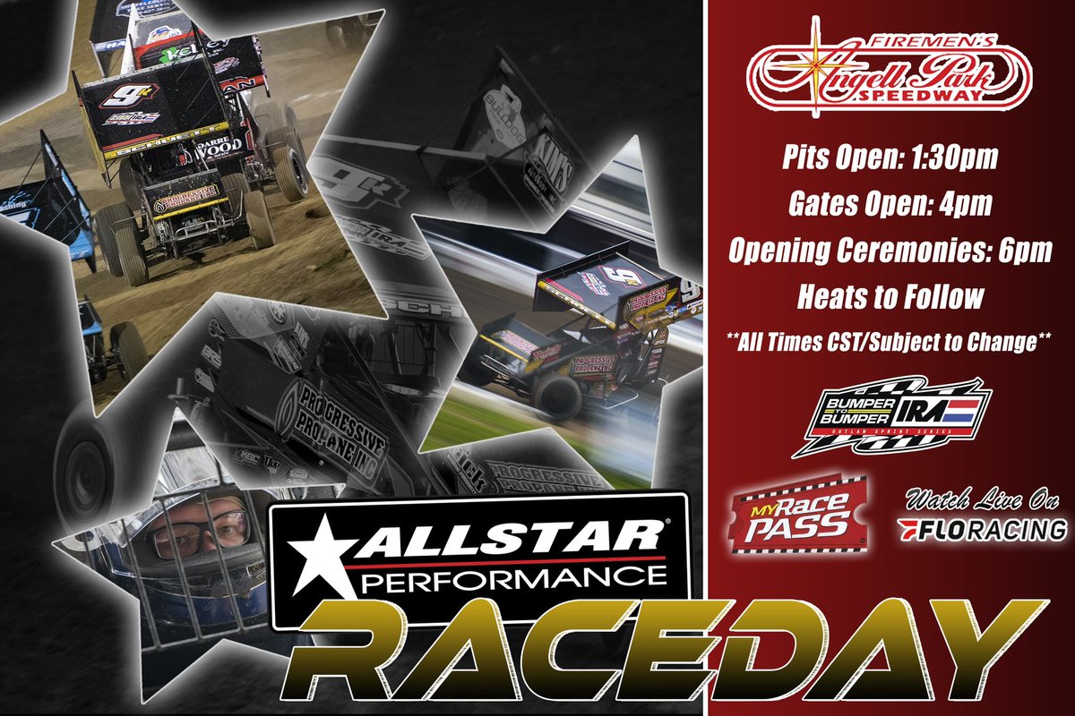 It’s Raceday!  Heading to <a href="/AngellPark/">Angell Park Speedway</a> with the <a href="/IRA_sprints/">IRA Sprints</a>. 

📸Emily Schwanke