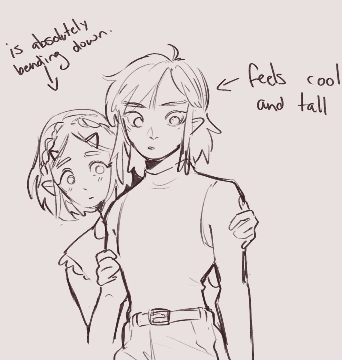 Zelda is taller… #totk #Zelink