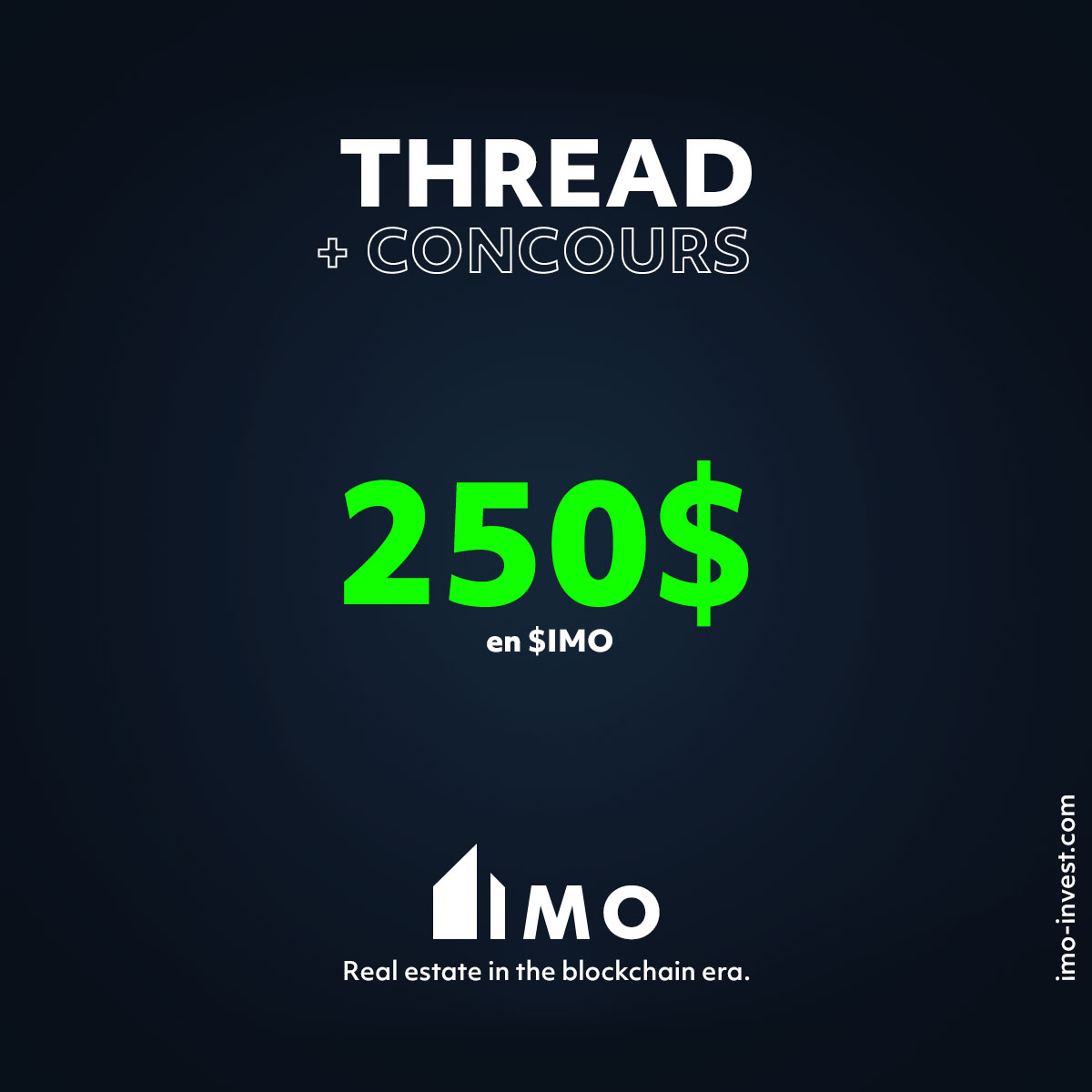 🏘️ Envie d'investir dans l'immobilier ? Découvrez <a href="/IMO__Invest/">IMO invest | $IMO</a>, une solution crypto innovante ! 🚀

Aujourd'hui, on vous offre 250$ en $IMO 🎁
👉 ❤️ + 🔁
👉 Follow <a href="/IMO__Invest/">IMO invest | $IMO</a> &amp; <a href="/Crypto_Quent/">cryptoquent.eth 🎭</a>

Découvrons ensemble le projet 👇🧵