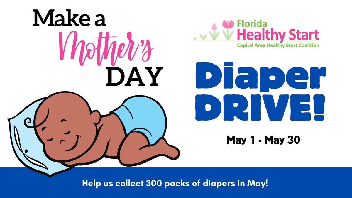 Join us for our Make a Mother's Day Diaper Drive!
🐥DONATE
🐥DROP your donation @ 1311 Paul Russell Road, 32301 M-F 8-5 p.m.
🐥SEND a check 
🐥ORDER from our Amazon Wishlist  TO DONATE: bit.ly/41VI7q1 
#tallahassee #ihearttally #tallahasseefl #mothersday #diaperdrive
