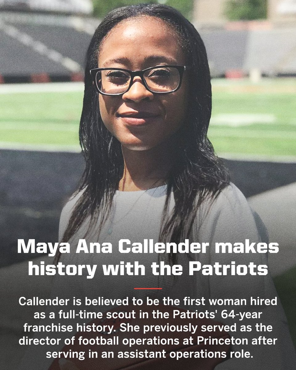 A historic hire in Maya Ana Callender for the Patriots 👏 #ThatsaW