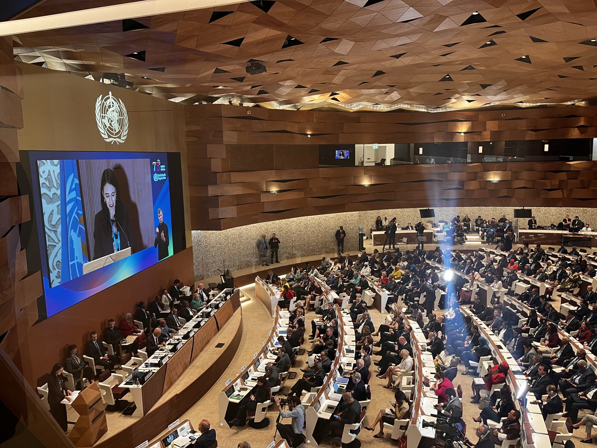 'Those who give the most to protecting our health and wellbeing should not pay with their sense of safety and security,' says @jacindaardern at the opening session of the #WHA76, recognizing the need to protect health workers 👏👏👏