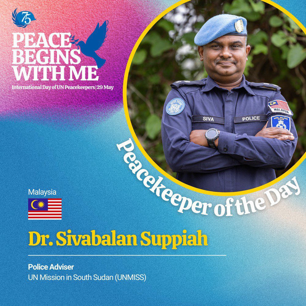 satriasiber's tweet photo. RT PDRMsia: MISI PENGAMAN UNMISS: SUPERINTENDAN DR. SIVABALAN SUPPIAH JALANKAN TUGAS PENASIHAT UNPOL DALAM UNMISS DI SUDAN SELATAN

Bacaan lanjut seperti di pautan berikut, https://t.co/OOyDjQC8DZ https://t.co/hzKBWX7GGc
