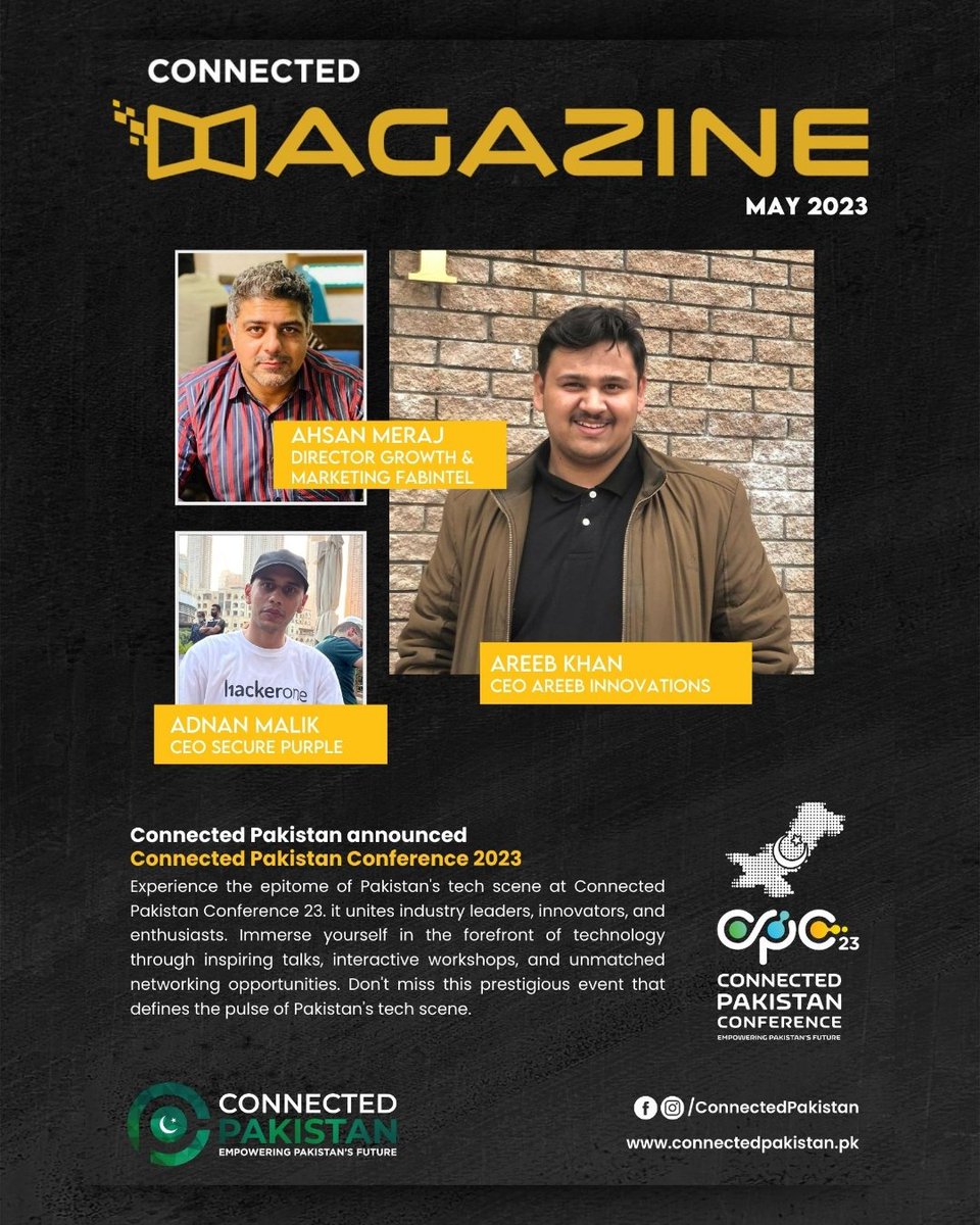 ConnectedPak's tweet photo. Connected Pakistan's Connected Magazine May Edition is live now !!

You can read it online at https://t.co/K55SWSDD3L or download it directly from here:

https://t.co/sR9MB5w7HE

#EmpoweringPakistanFuture #ConnectedMagazine #ConnectedPakistan #CPC23 https://t.co/am1jRucfNB