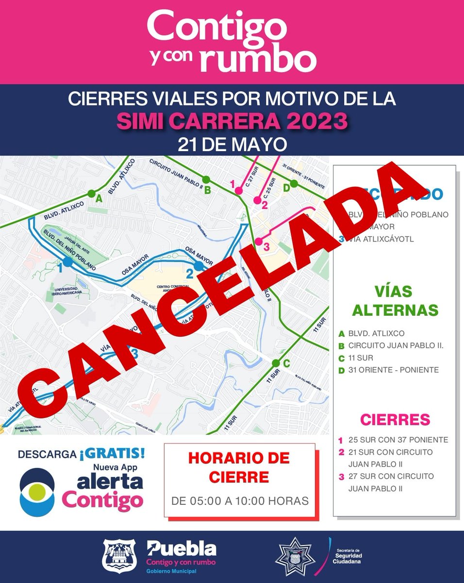 OroNoticiasPue's tweet photo. #LoMasReciente La @dirtransitopue informó que derivado de la caída de ceniza y por recomendación de la autoridad en materia de Protección Civil, se suspendió la "Simi carrera 2023" que se llevaría a cabo este domingo en #Puebla capital https://t.co/M9saTiKBx3