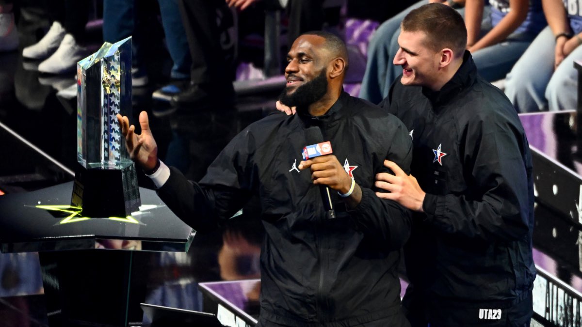 DishWKMV's tweet photo. Jokic didn’t forget that he was *almost* not selected during the all star game selections and LeBron is now down 0-3. This is the most cohesive storyline and @WWE needs to take notes 📝 https://t.co/9j9NiL9Gh3