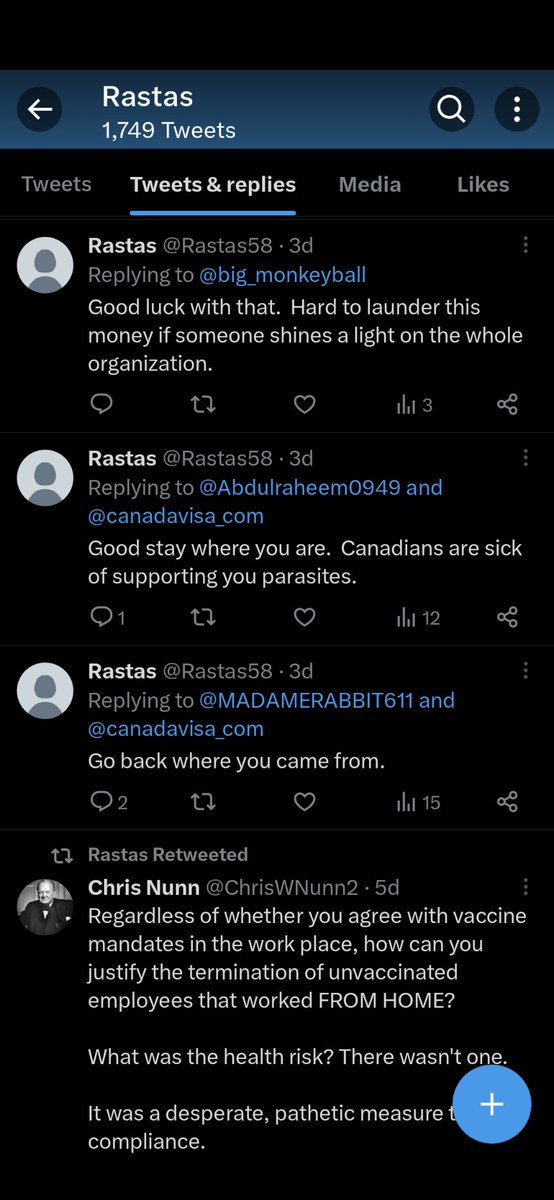 MADAMERABBIT611's tweet photo. @GlobalCalgary So this is the kind of Canadian you allow here telling people with CANADIAN BORN families to 'slither away on your own'?! I moved for safety reasons to Canada. Didn't plan on a family it just happened. This person is trash and racist. https://t.co/VvSoJIeerD