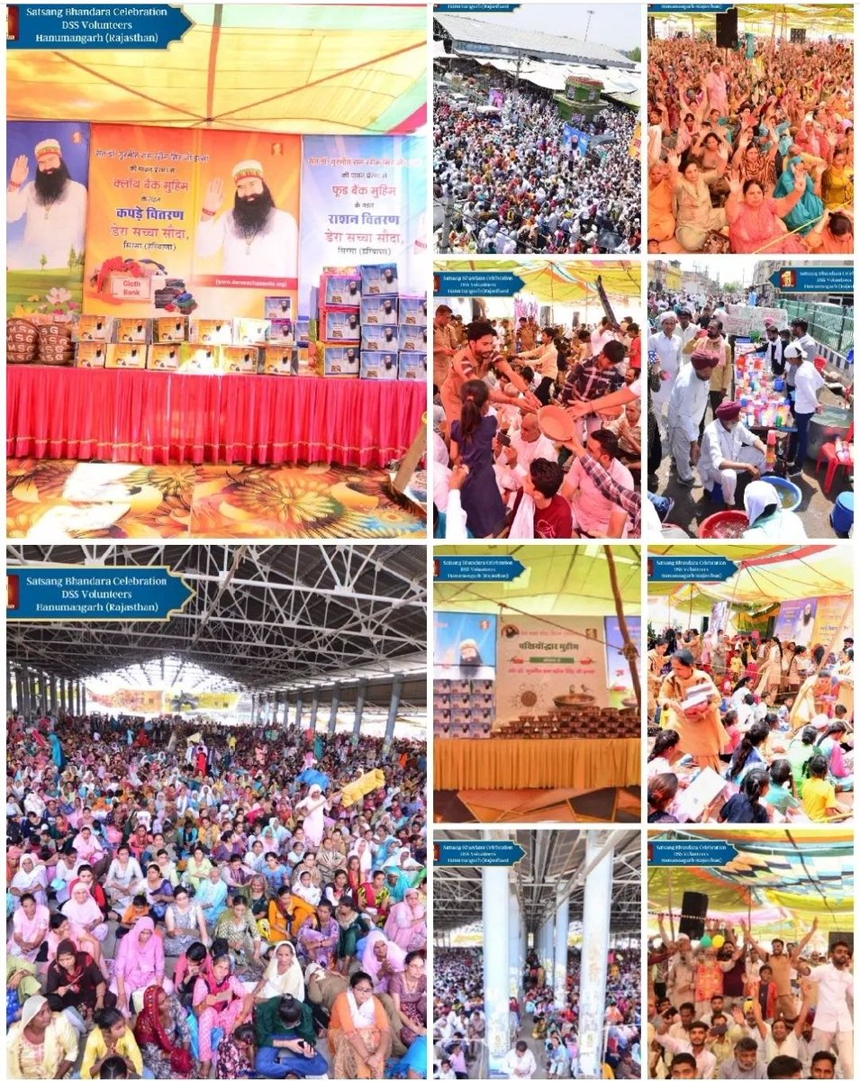 simran_182005's tweet photo. #SatsangBhandara was organized in Hanumangarh, Rajasthan, with the inspiration of Saint Dr. @Gurmeetramrahim Singh Ji Insan. The followers of #DeraSachaSauda did many welfare works on #SatsangBhandara. 
#SpiritualSunday
#BhandaraAtRajasthan https://t.co/7YzHVzfUku