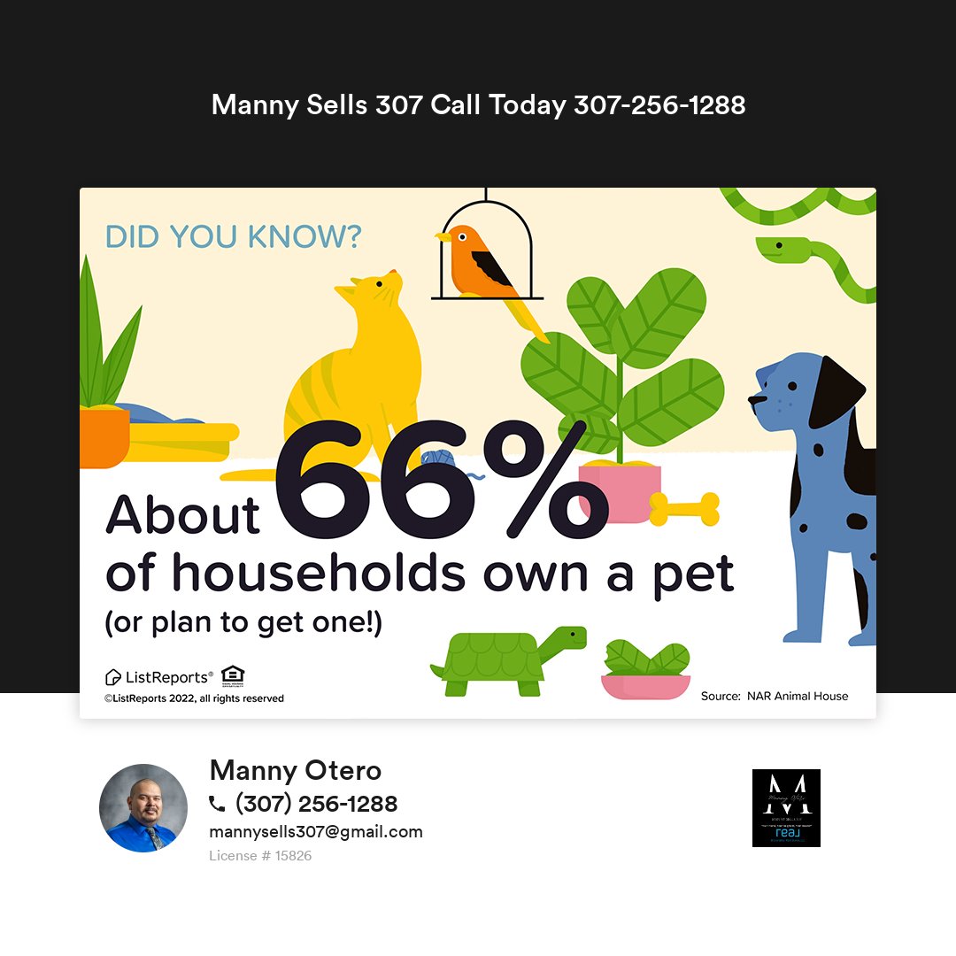 Homebuyers know that their pets are part of the family and their needs are just as important when house-hunting. From spacious yards to pet-friendly flooring, they consider every detail to ensure their fur babies feel at home. #petfriendly #mannysells307 #realbrokerllc #realtor