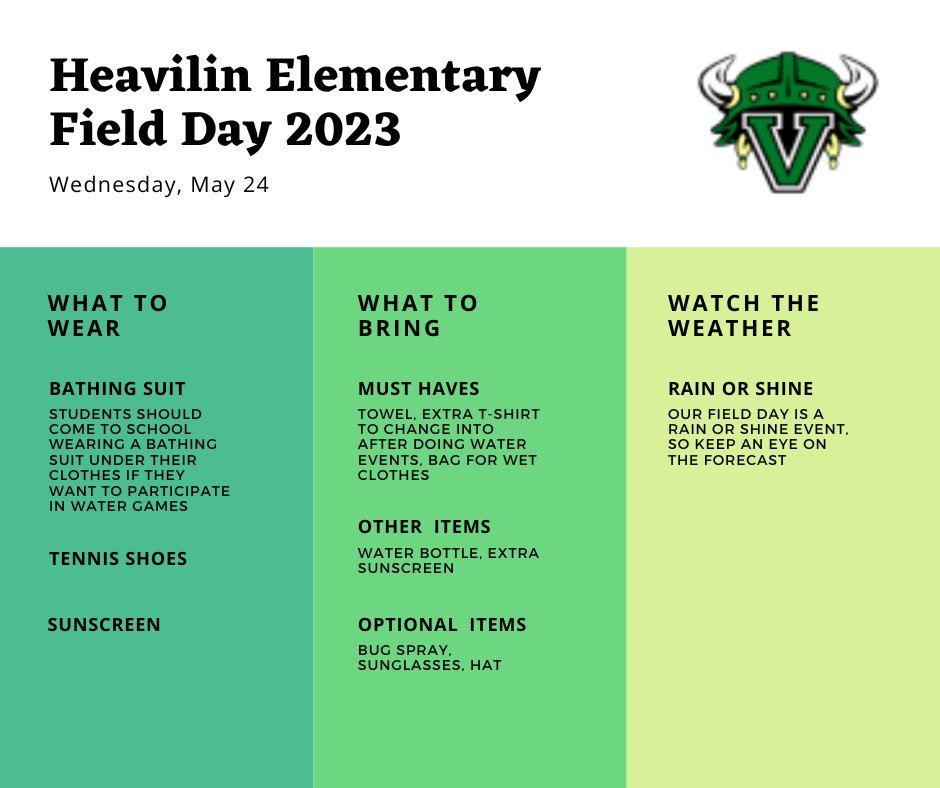 Field Day will take place on Wednesday!