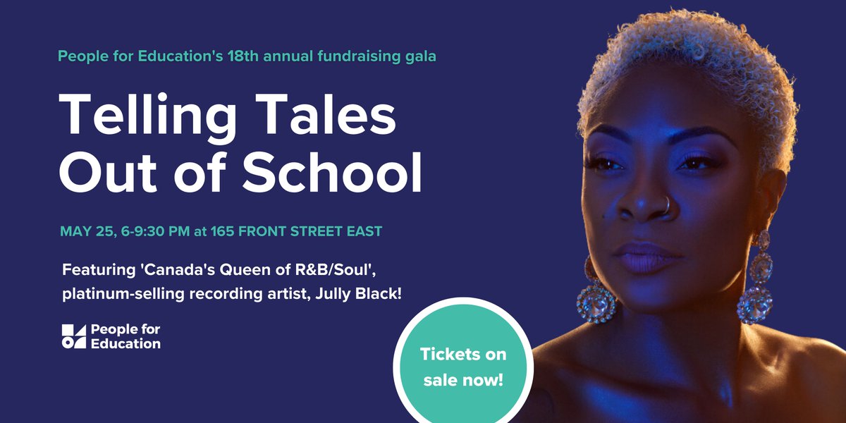 Don't miss our upcoming gala featuring a performance by @JullyBlack, the Canadian Queen of R&B and Soul, who CBC Music has named one of 'the 25 Greatest Canadian Singers Ever'! 

Come out in support of our work for public education! Buy tickets at ow.ly/GX4350OsGnz