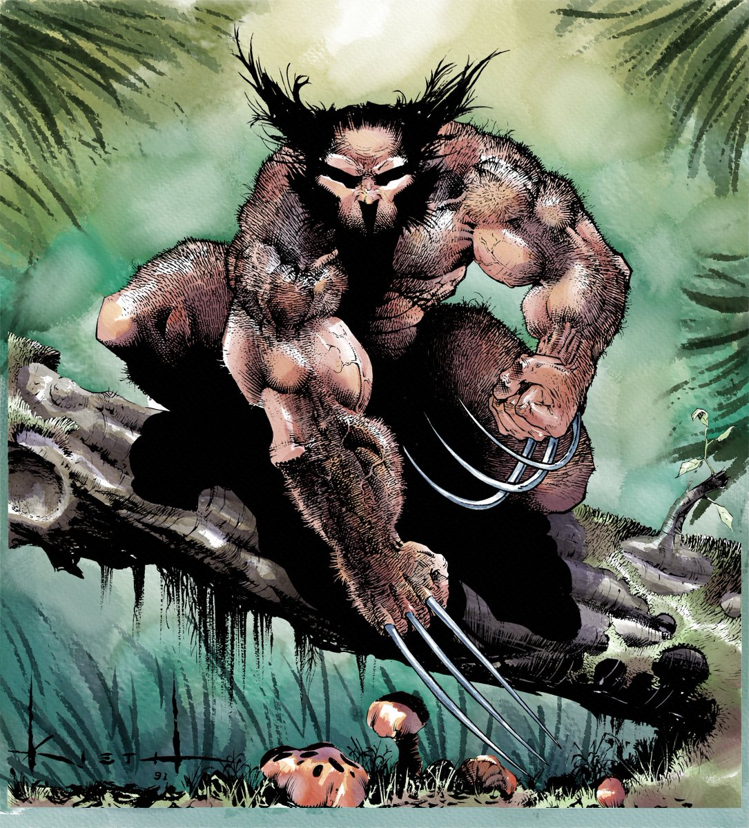 Thank to @whoisrico
for the flats for
<a href="/ColorJams/">ColorJam</a> of this piece by Sam Kieth, so I can enjoy playing with colors over it.
 #colorjams #color #comic #marvel #marvelcomics #samkieth #xmen #wolverine #logan