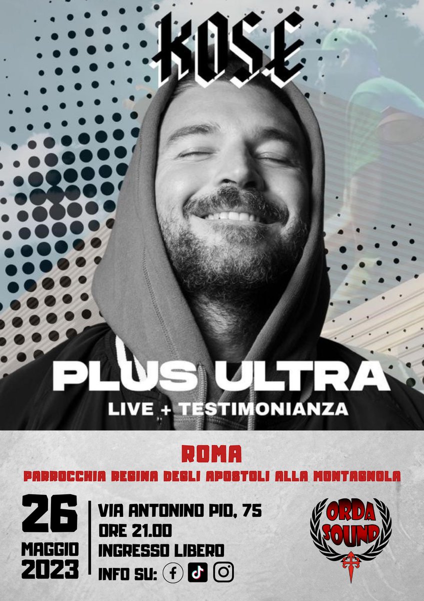 ORdASound's tweet image. ORdA Sound Crew è lieta di presentare:

KOSE in concerto 

warm up &amp;amp; after show a cura di ORdA Sound System in a #dancehall style 

Selezioni musicali "ispirate" a base di
#reggae
#hiphop
#trap
#reggaeton 
e tanto altro...

🔥  ORdA Sound, the original Christian Sound 🔥