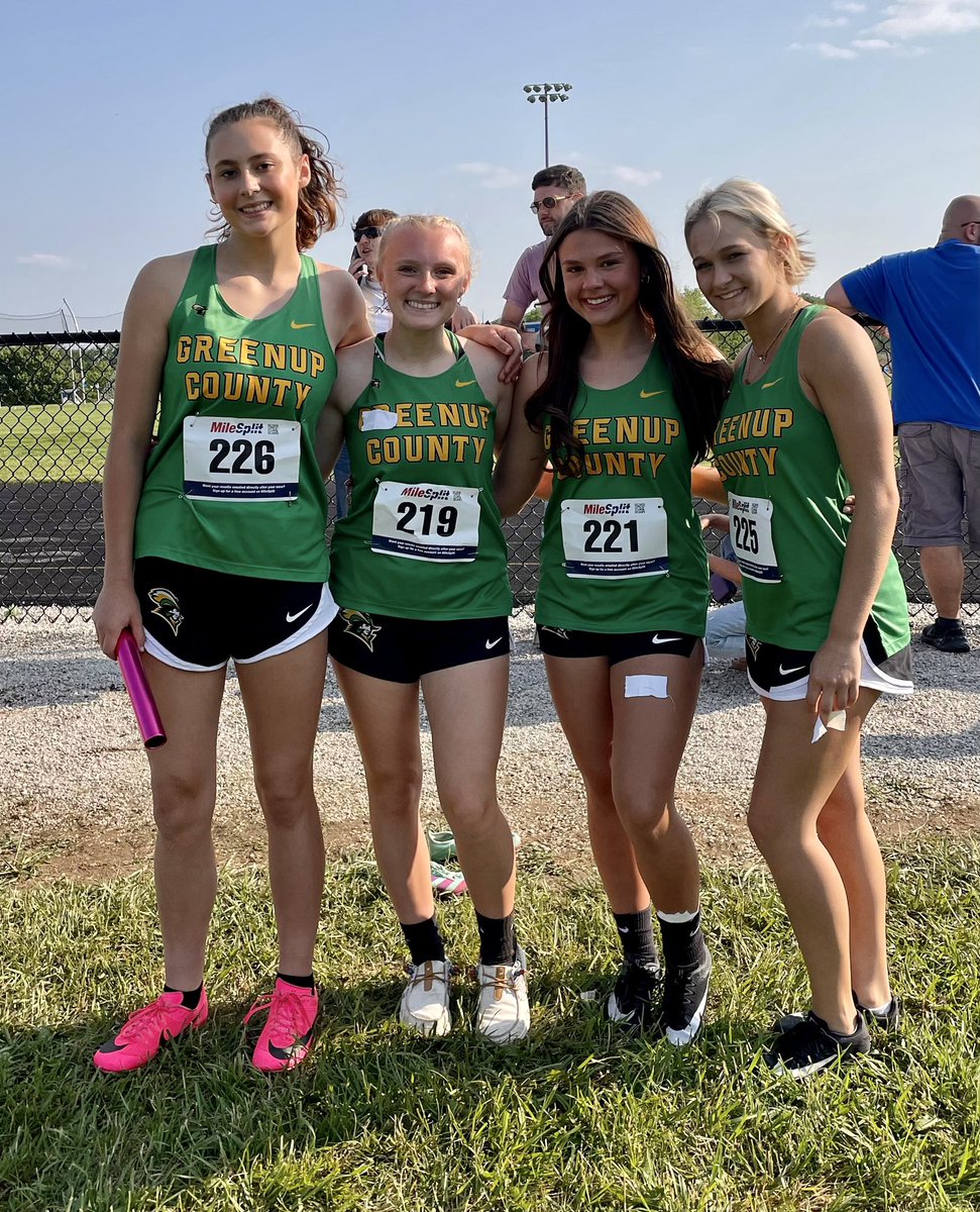 Our Regional Champion girls 4x200 Relay: Peyton Powell, Whitley Crum, Addyson Gordon, and Madison Menshouse!