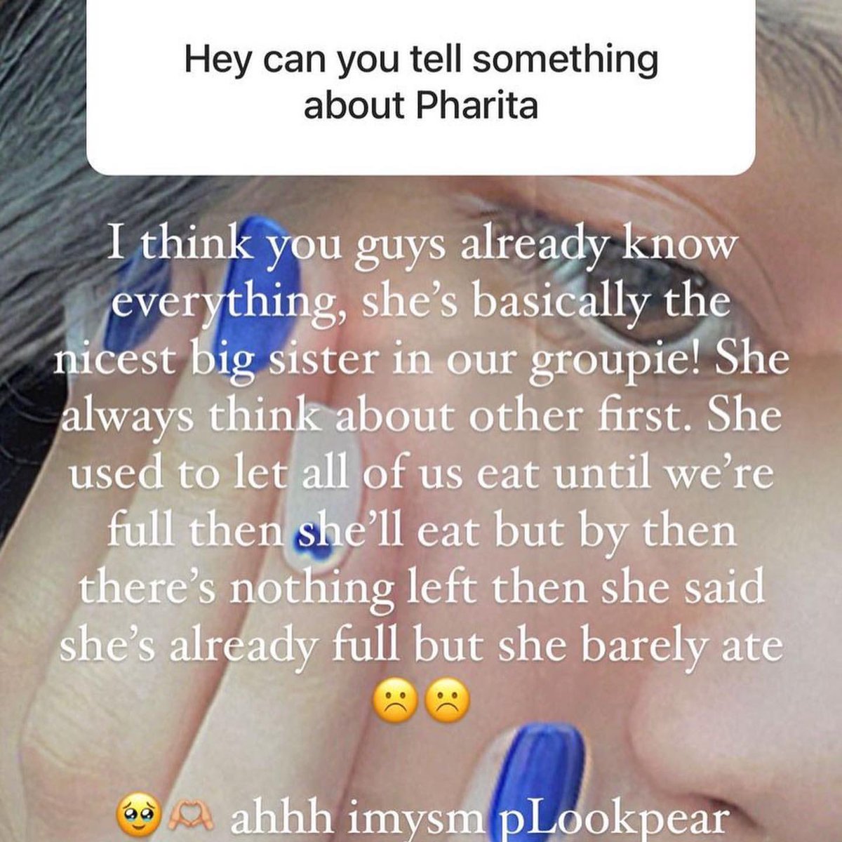 forbabymonster's tweet photo. #PHARITA's friend shares about Pharita personalities 

I think you guys already know everything, she's basically the nicest big sister in our groupie! She used to let all of us eat until we're full then she'll eat but by then there's nothing left then she said she's already full but she barely ate ☹️☹️

🥹🫶 ahhh imysm pLookpear

#BABYMONSTER #베이비몬스터 
#DREAM @YGBABYMONSTER_