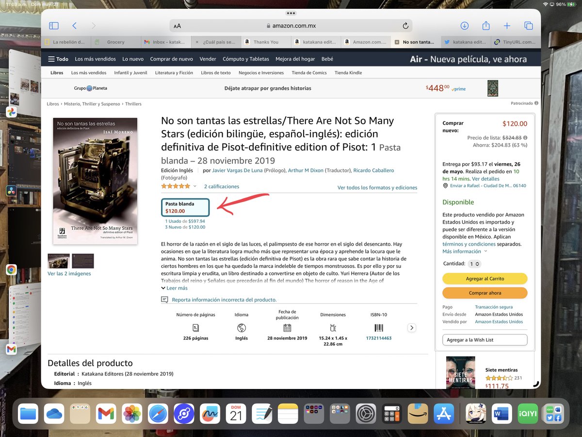 Disfruta una de las mejores novelas históricas en formato bilingüe a un precio especial.
NO SON TANTAS LAS ESTRELLAS/THERE ARE NOT SO MANY STARS de <a href="/isaimoreno/">Isaí Moreno</a> disponible en amazon México 👇
tinyurl.com/4hs8x6tz