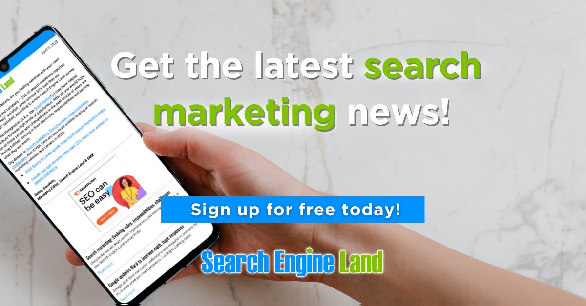 Stay informed and on top of the latest trends in search marketing with our daily newsletter. #SearchEngineOptimization #News 

https://t.co/qm5PvHRmC3 https://t.co/jbqCRRqXFc