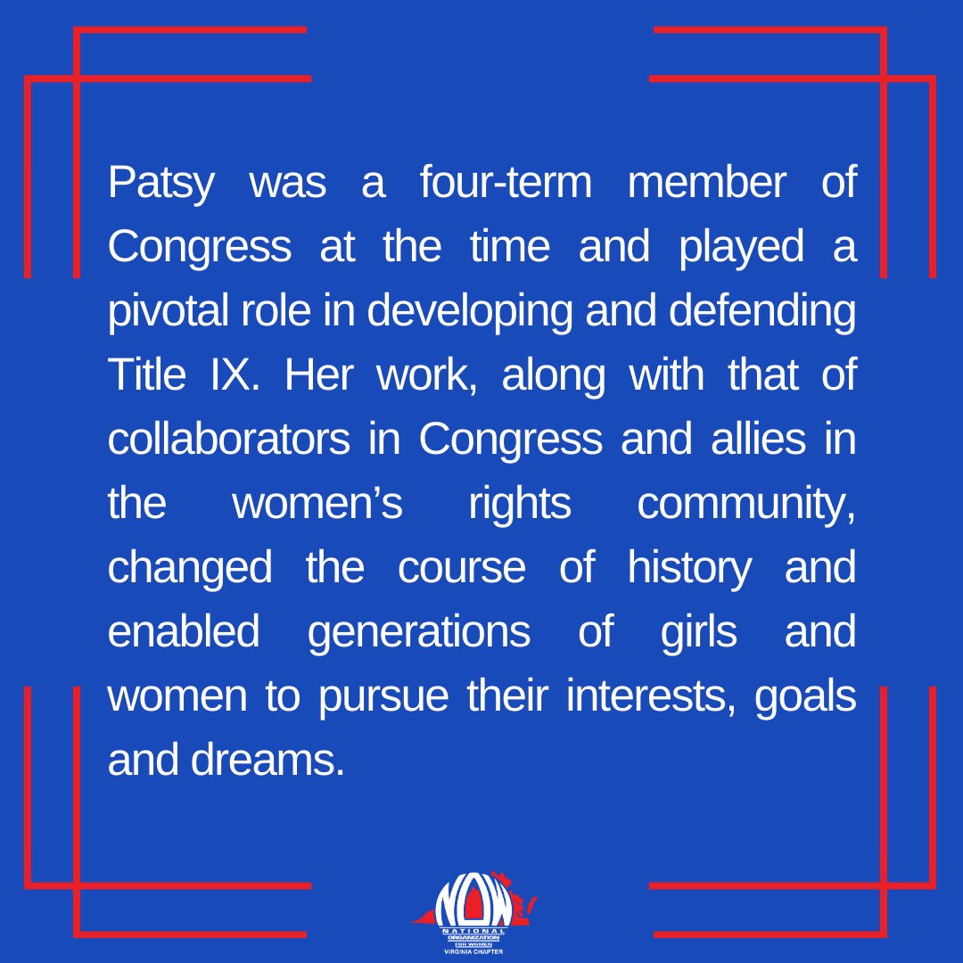 One of #PatsyMink’s legacies is #TitleIX,however none of the protections women currently have in law can be strengthened absent the #EqualRightsAmendment being published in the U.S. Constitution

#AsianAmerican #AsianPacificAmericanHeritageMonth #PublishERA #ERANow #ERAis28A 

3/