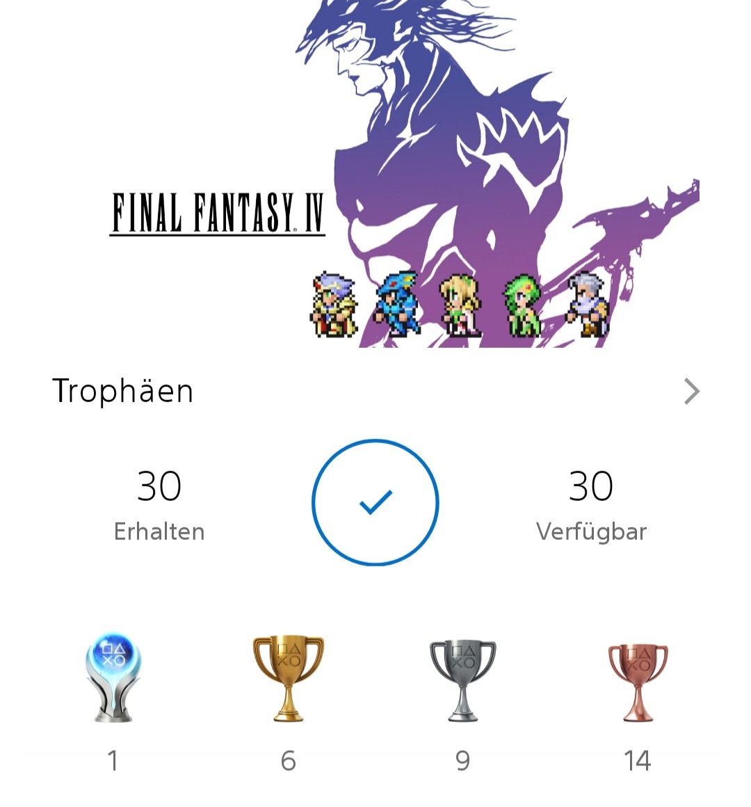 Maki_D_Luffy's tweet image. Damit wärens dann 4 von 6 😁.
War der bisher längste und knackigste Teil, kanns sehr empfehlen 😁.

#FinalFantasy #FinalFantasyPixelRemaster #PlayStation #PS4 #PS5 #Platinum #Platin #Gaming