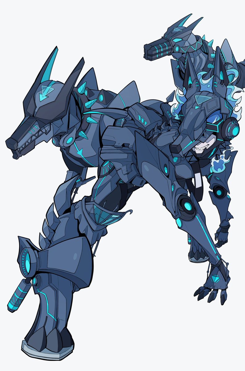 white background robot blue eyes solo mecha simple background teeth  illustration images