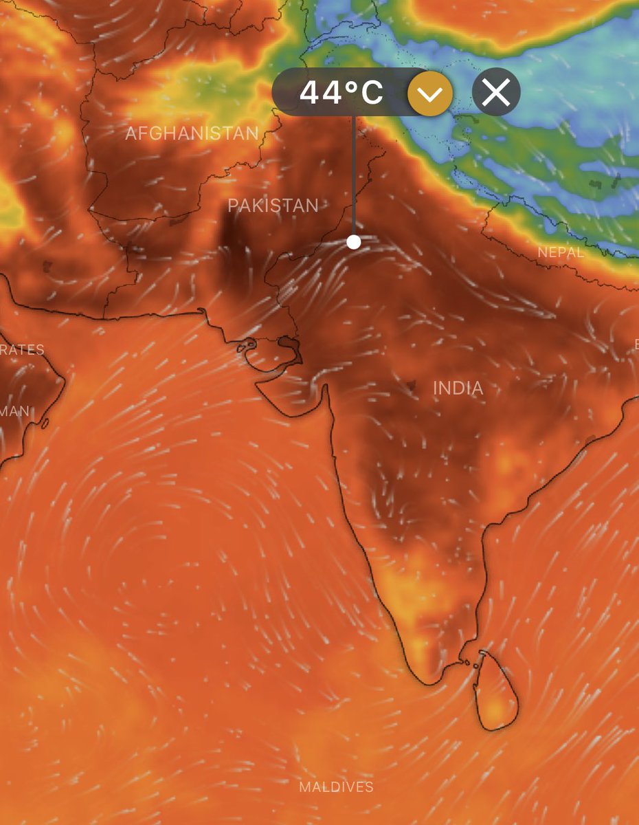 India continues to bake. Hearing reports of unusually high humidity in areas that’s not common. High temperature combined with high humidity is deadly. 6 hour survival period at certain levels. The night temps are staying above 30C also in many parts - millions sleeping outside.