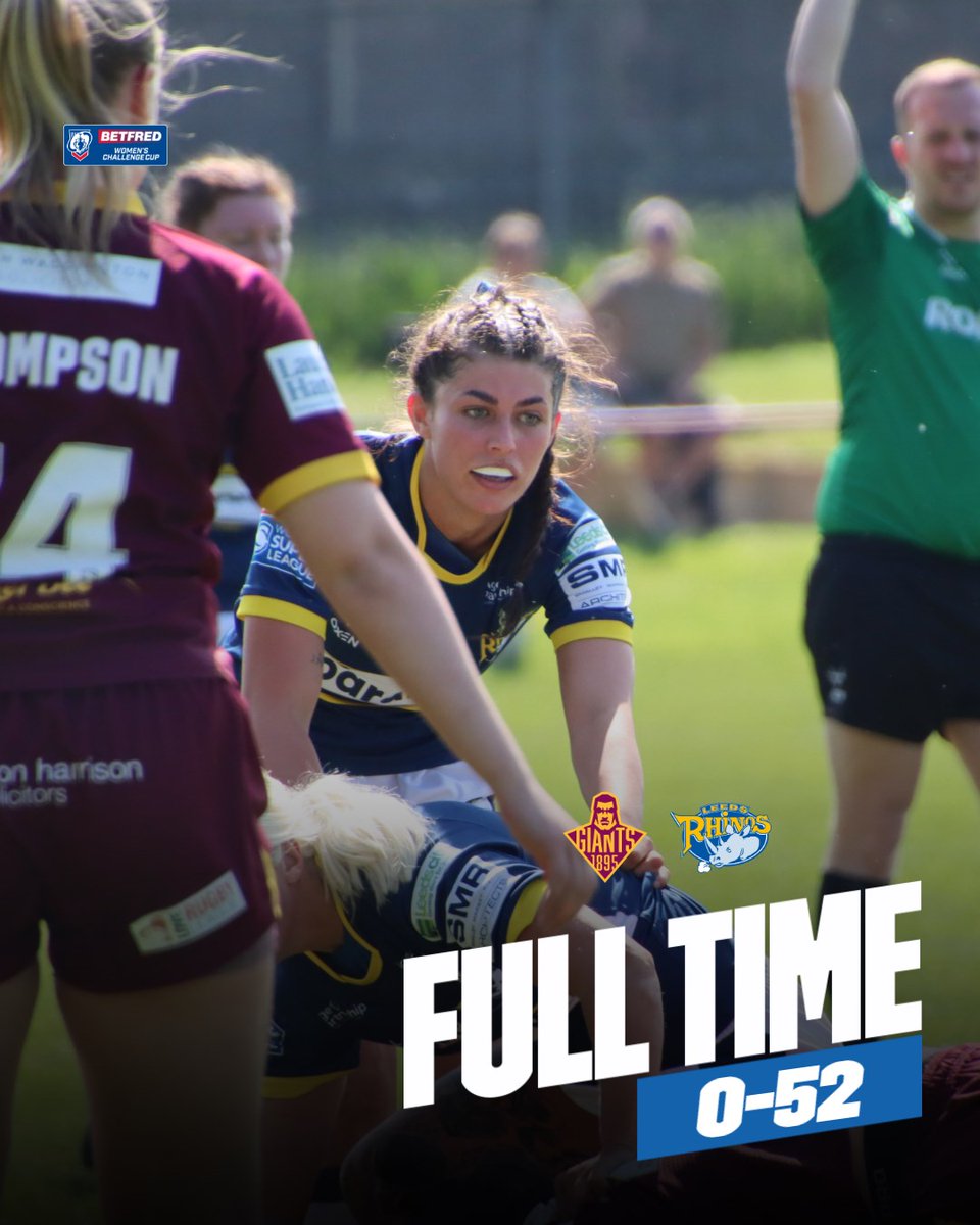 The Rhinos secure the win against @GiantsWRL  finish the group stages of the Betfred Women's @TheChallengeCup undefeated to top their table.

#TeamRhinos | #LeedsRhinosWRL