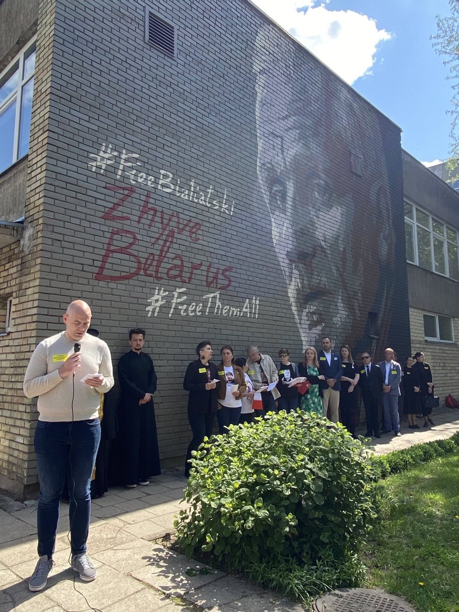 In #Vilnius, it was an honor to participate in the public reading of the names of political prisoners in Belarus. #WeStandBYyou - all political prisoners must be freed!