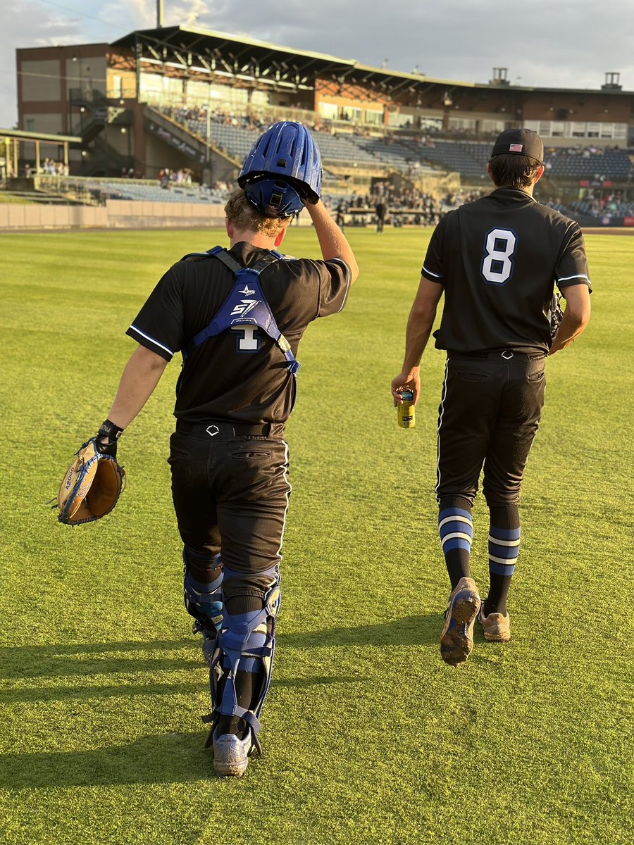 My Dude <a href="/KyleCrisp_6/">Kyle Crisp</a> &amp; “The” Dude <a href="/lukedotson11/">Luke Dotson</a> entering the Stadium. So awesome to watch these <a href="/MPCAthletics/">MPC Athletics</a> boys compete in Game 2 and tie the series. Winner take all on Monday night.  Picture courtesy of <a href="/ccantoredotson/">Carole Cantore Dotson</a>.