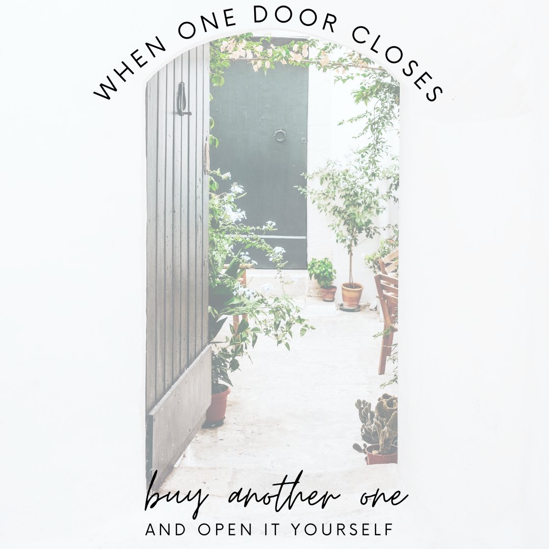 When one door closes, buy another one and open it yourself 🚪

#quotes #quote #quoteoftheday #quotestoliveby #quotestagram #quotesoftheday #quotesdaily #quotesaboutlife #quotestags #quotesgram #homequotes #home #realtor #realestate #realestateagent #yfir #your_friend_in_real_ ...