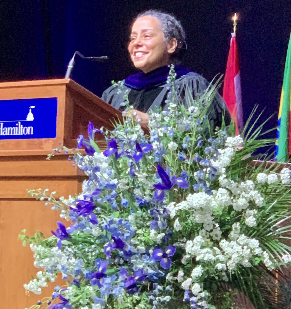 HamiltonCollege's tweet photo. Retired Navy Adm. Michelle J. Howard delivers her Commencement speech. #hamilton2023 https://t.co/62pZTnYQtN